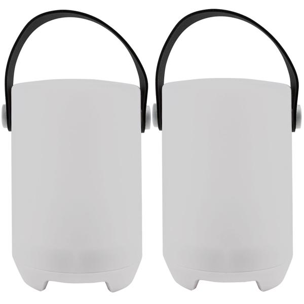 2er-Set Akku Tischlampe mit 4 Lichtmodi - 16 RGB-Farben & Weiss - IP44 für Innen & Aussen - Dimmbar, Fernbedienung, 3.5h Leuchtdauer, USB-Kabel