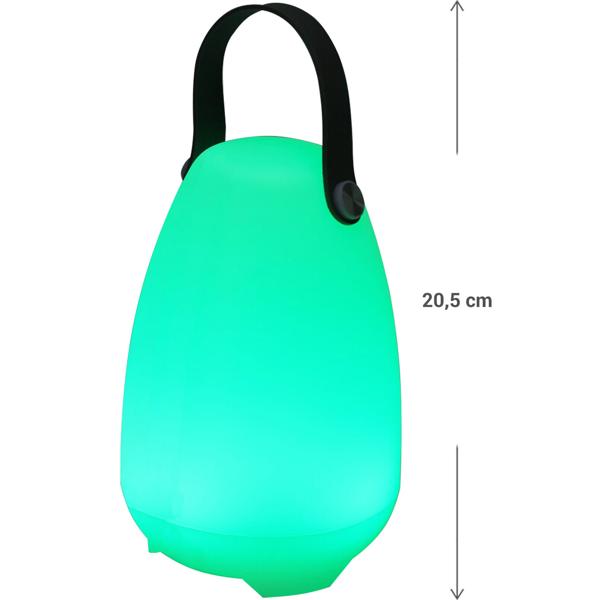 Ambiente-Wunder: Akku-Tischlaterne mit 16 RGB-Farben & Weiss, 20cm – 4 Modi, Fernbedienung, IP44 – Für atmosphärische Beleuchtung