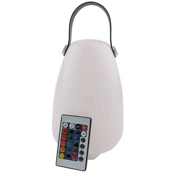 Ambiente-Wunder: Akku-Tischlaterne mit 16 RGB-Farben & Weiss, 20cm – 4 Modi, Fernbedienung, IP44 – Für atmosphärische Beleuchtung