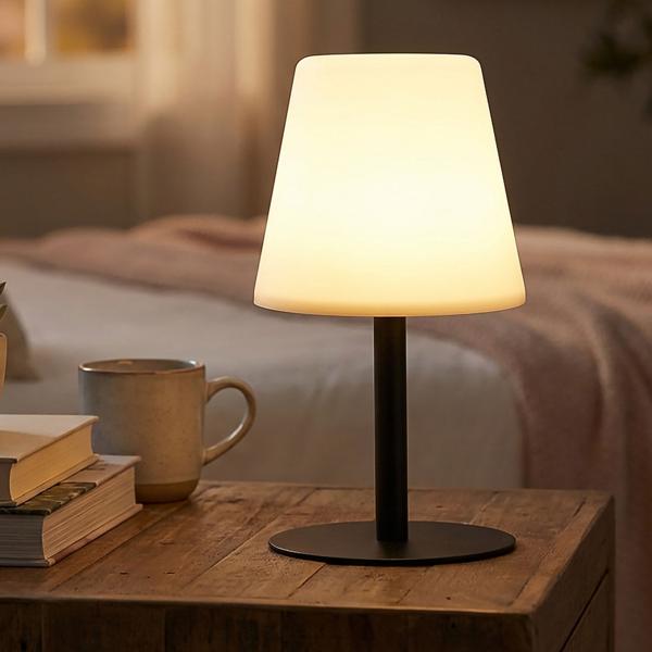 2er-Set Akku Tischlampe - 4 Lichtmodi warmweiss & bunt für drinnen & draussen - IP44 spritzwassergeschützt, 30cm, USB aufladbar 2.400 mAh Akku