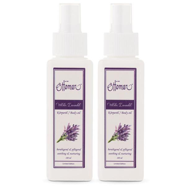 2er-Set Lavendel Körperöl 100ml - Entspannendes, beruhigendes Hautöl für Wellness & tägliche Pflege - Fördert sanftes Einschlummern - Schadstofffrei
