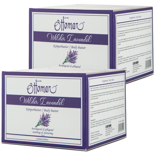 2er-Set Lavendel Körperbutter 300ml - Intensive Pflege für geschmeidige & weiche Haut - Beruhigender Duft - Feuchtigkeitspflege für Wellness-Momente