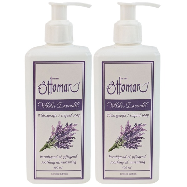 2er-Set Lavendel Flüssigseife - Pflegt & reinigt Hände sanft - Entspannender Duft, ideal vor Schlafengehen - Je 400ml mit Lavandula Angustifolia Extrakt
