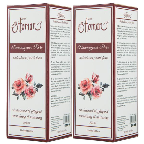 2er-Set Rose Badeschaum 300ml - Entspannendes Badeerlebnis & nährende Körperpflege - Harmonisierender Rosenduft für Wellness & Stressreduktion