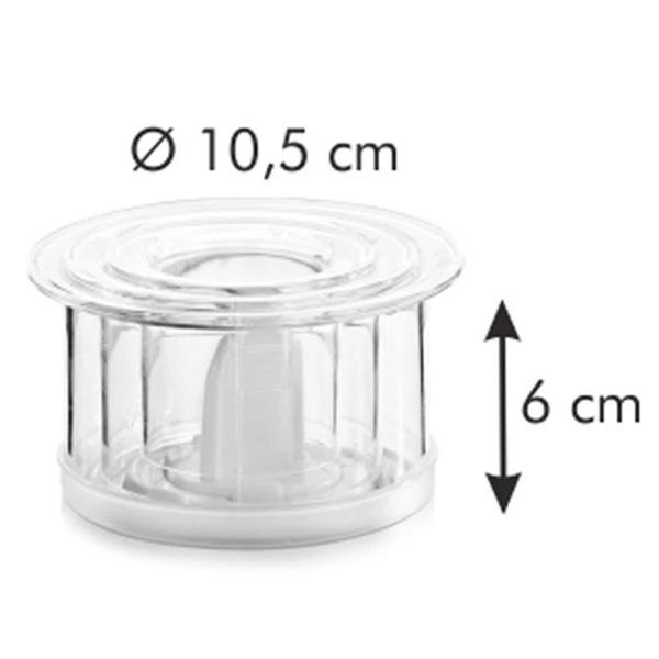 Dessert- & Speiseringe Set, 3 Stück, rund - Mit Stampfer, Deckel & integrierter Skala - Robust, stapelbar & spülmaschinengeeignet für Schichtsalate & Desserts