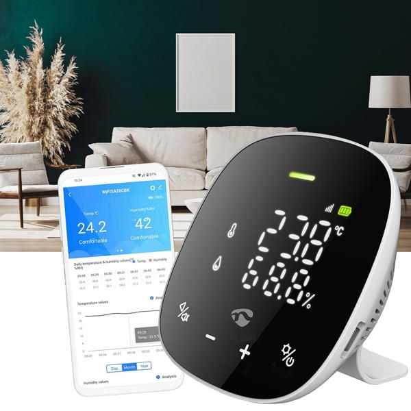 Luftqualitätsmonitor mit Sauerstoff- und CO2-Messung: Smart-Display, App-Steuerung & Alarm – für ein gesundes Raumklima