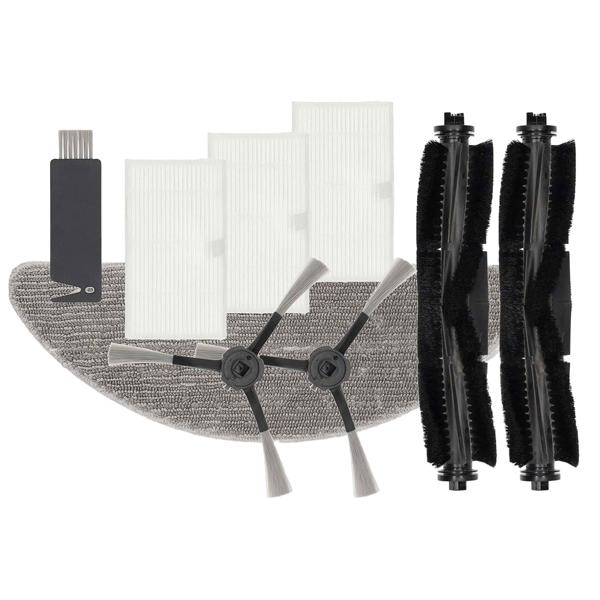Staubsauger Roboter Ersatzteil-Set - Verlängert Lebensdauer & Reinigungsleistung - Inkl. 3 HEPA-Filter, 2 Seitenbürsten, 2 Anlehn-Bürsten, Mopp, Schneidemesser
