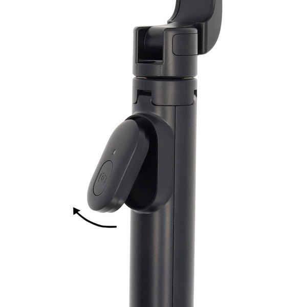 Bluetooth Selfie Stick mit Stativfunktion - Ausziehbar bis 61cm - Abnehmbare Fernbedienung iOS/Android - MagSafe Halterung bis 7" - Schwarz