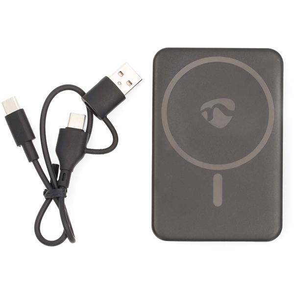 Powerbank 5000 mAh - kabelloses Laden mit 15W MagSafe - 20W USB-C Power Delivery - kompakt, 131g - LED-Anzeige für Smartphone