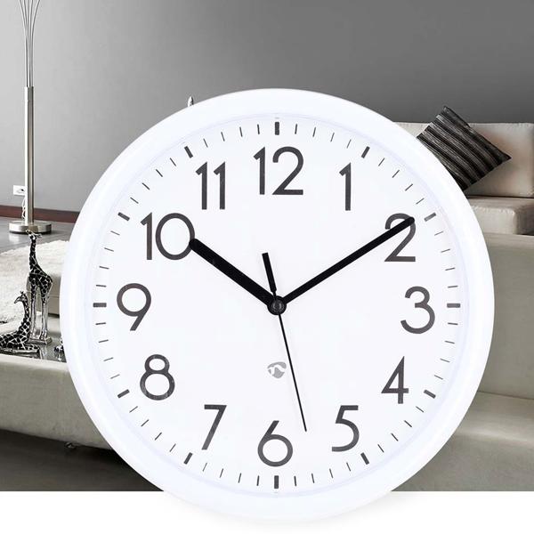 Wanduhr mit Präzisem Quarzlaufwerk - Geräuscharmes Ø 22 cm Kunststoffgehäuse für Zuhause & Büro - Leicht, robust, AA-Batteriebetrieben