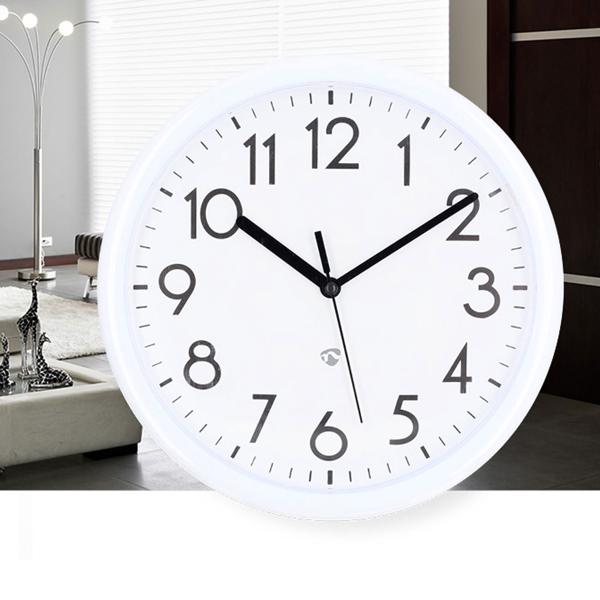 Wanduhr mit Präzisem Quarzlaufwerk - Geräuscharmes Ø 22 cm Kunststoffgehäuse für Zuhause & Büro - Leicht, robust, AA-Batteriebetrieben