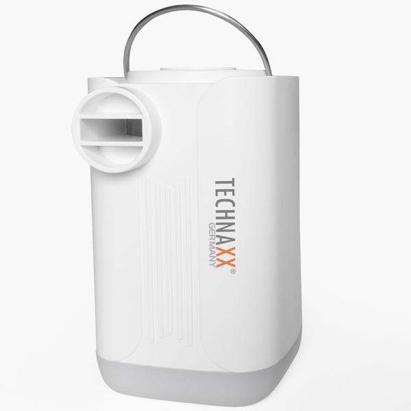 Kompakte Akku-Luftpumpe mit LED: weiss, 5 Düsen – schnell aufpumpen, flexible Einsatzmöglichkeiten, mit integrierter Leuchte