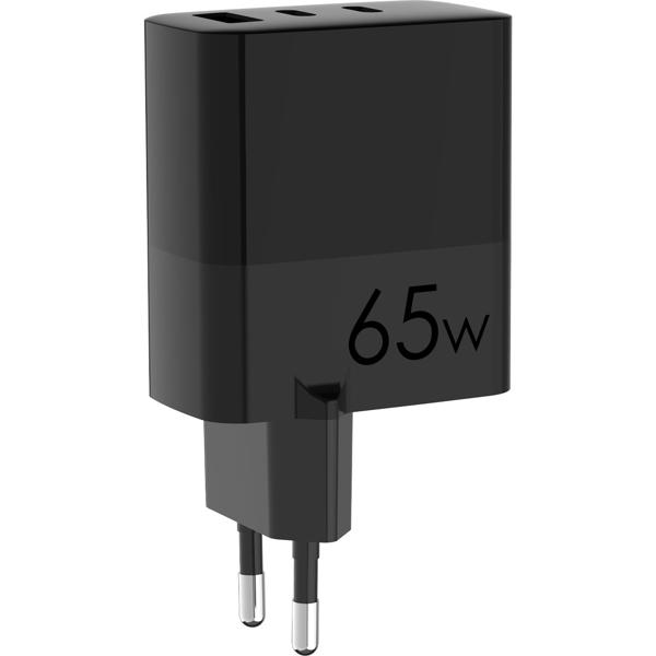 2er Set USB Ladegerät inkl. Ladekabel USB-C auf USB-C, 65 Watt, 2 USB-C Ports - 1 USB-A Port, Netzteil / Stecker für Notebook, MacBook, iPad, iPhone, Samsung