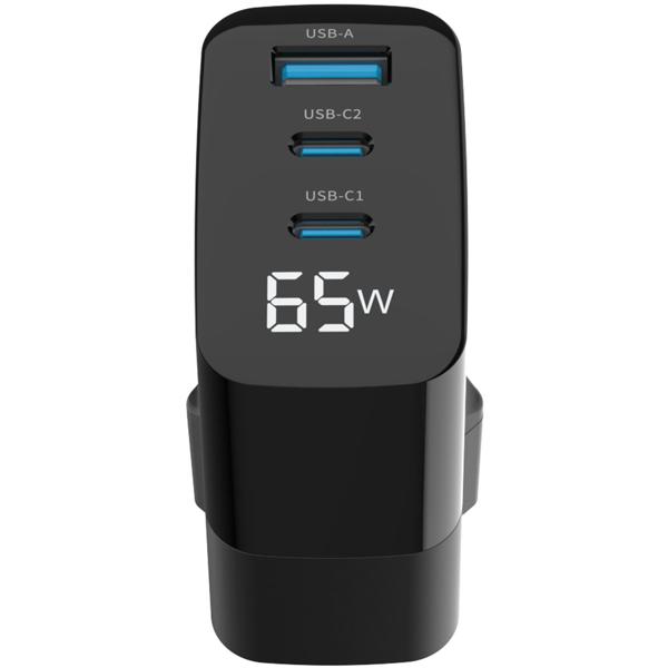 2er Set USB Ladegerät inkl. Ladekabel USB-C auf USB-C, 65 Watt, 2 USB-C Ports - 1 USB-A Port, Netzteil / Stecker für Notebook, MacBook, iPad, iPhone, Samsung