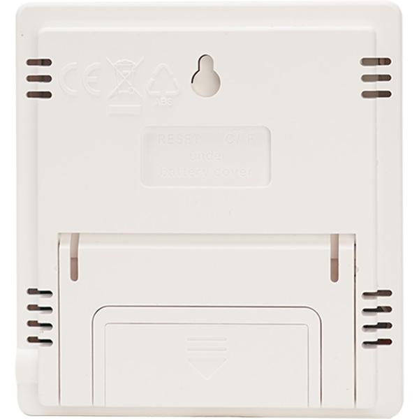 Digitales Hygrometer & Thermometer mit Aussenfühler, Uhr & Wecker: LCD Display, weiss – Raumklima präzise messen