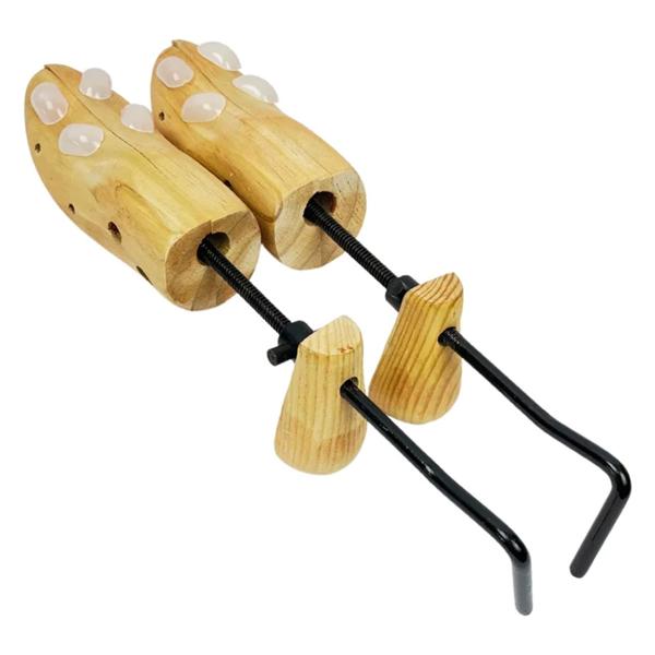 2-Wege Schuhspanner aus Zedernholz für Herrenschuhe - Dehnt Länge & Breite - Druckpunkt-Entlastung 12 Löcher, 10 Stöpsel - 100% Echtholz