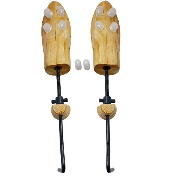 2-Wege Schuhspanner aus Zedernholz für Herrenschuhe - Dehnt Länge & Breite - Druckpunkt-Entlastung 12 Löcher, 10 Stöpsel - 100% Echtholz