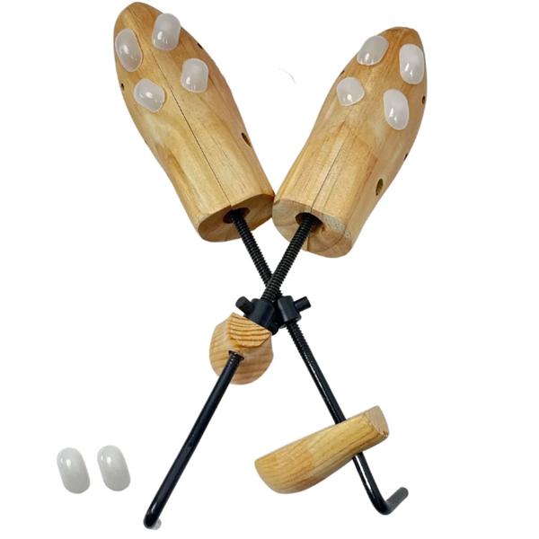 2-Wege Schuhspanner aus Zedernholz für Herrenschuhe - Dehnt Länge & Breite - Druckpunkt-Entlastung 12 Löcher, 10 Stöpsel - 100% Echtholz