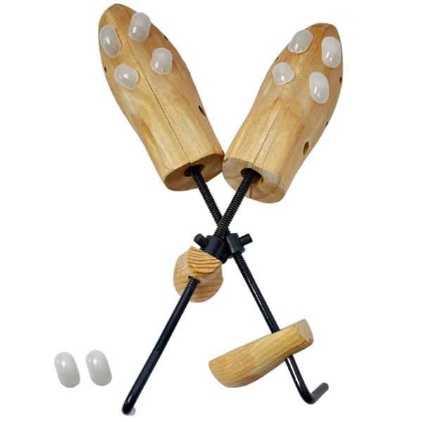 2-Wege Schuhspanner aus Zedernholz für Damenschuhe - Dehnt sanft in Länge & Breite - Druckpunkt-Entlastung mit 12 Löchern & 10 Stöpseln