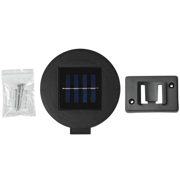 Autarke Solar Wandleuchte, rund, schwarz, IP44, 12 x 8 cm, Leuchtet bis zu 8 Stunden, inkl. Montagematerial