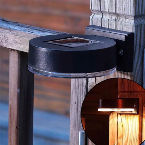 Autarke Solar Wandleuchte, rund, schwarz, IP44, 12 x 8 cm, Leuchtet bis zu 8 Stunden, inkl. Montagematerial