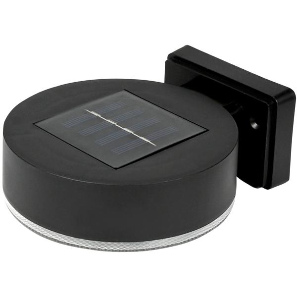 Autarke Solar Wandleuchte, rund, schwarz, IP44, 12 x 8 cm, Leuchtet bis zu 8 Stunden, inkl. Montagematerial