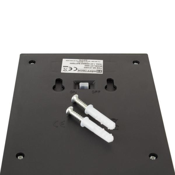 Elegante Solar Wandlampe - 8h Leuchtdauer, IP44 Spritzwasserschutz, warmweisses Licht - für sichere Aussenbereiche, Gartenwege - Schwarz, 16x11 cm