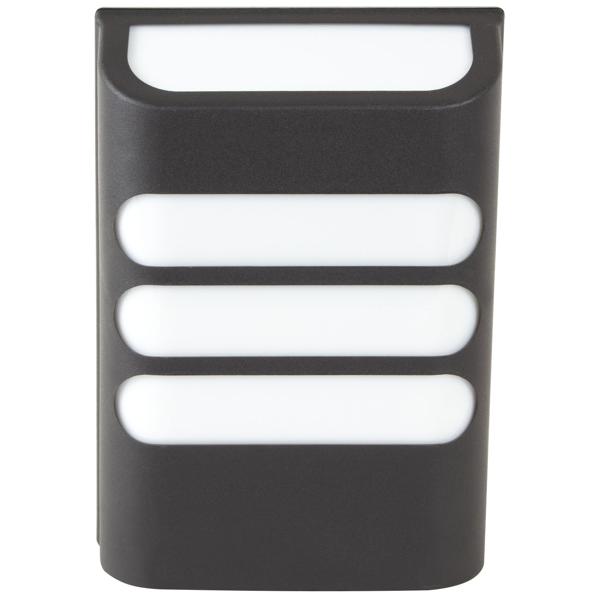 Elegante Solar Wandlampe - 8h Leuchtdauer, IP44 Spritzwasserschutz, warmweisses Licht - für sichere Aussenbereiche, Gartenwege - Schwarz, 16x11 cm