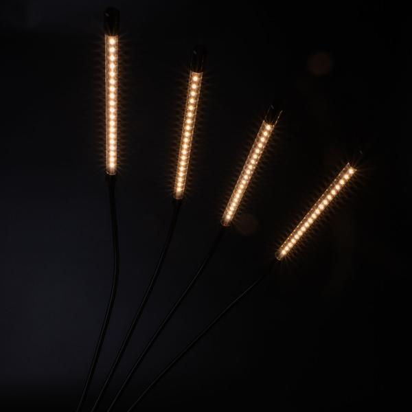 Vollspektrum LED-Pflanzenlampe mit 4 Schwanenhälsen, Pflanzenwachstumslampe mit 9 dimmbaren Stufen & Timerfunktion, 80 Vollspektrum-LEDs