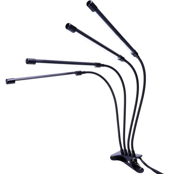 Wachstumsoptimierte LED Pflanzenlampe: 4-Armig, 360° Schwanenhälse, Vollspektrumlampe, 3 Modi, Dimmer & Timer – Für alle Pflanzen