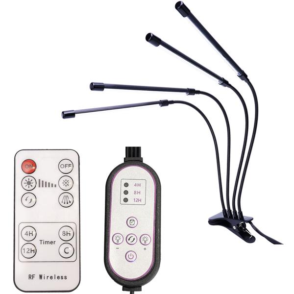 Wachstumsoptimierte LED Pflanzenlampe: 4-Armig, 360° Schwanenhälse, Vollspektrumlampe, 3 Modi, Dimmer & Timer – Für alle Pflanzen