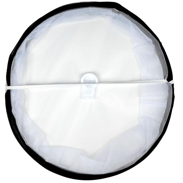 Insekten-Abdeckhaube rund - faltbar für Lebensmittel, Kuchen & Obstschutz - Ø 37x15.5 cm - Weiss/Schwarz - hygienisch & platzsparend