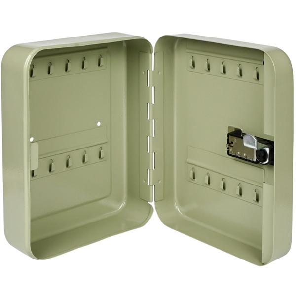 Schlüsselkasten mit Zahlenschloss - Sicherer Schlüsselsafe aus Stahl für 20 Schlüssel - Dreistelliger Code - 16x7.5x20cm - Inkl. Schrauben & Dübel