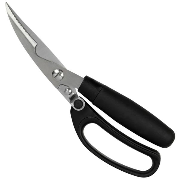 Geflügelschere Edelstahl - Müheloses Schneiden von Geflügel, Fleisch, Gelenken & dünnen Knochen - Schwarz-Silber, ergonomisch, spülmaschinenfest & robust