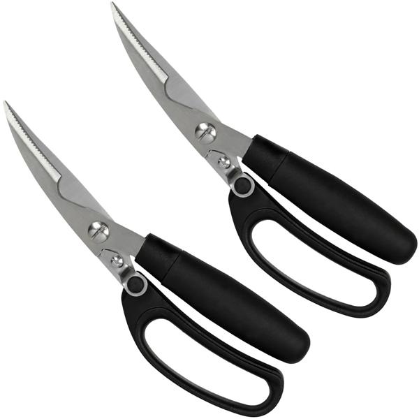 2er-Set Geflügelschere Edelstahl - Ergonomisch & spülmaschinenfest zum Zerlegen von Geflügel, Wild, Fleisch & Knochen - Robust mit Sicherheitsriegel