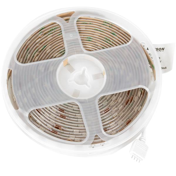 LED Streifen RGB - 5 m dimmbar - IP65 für drinnen & draussen - 150 SMD5050 LEDs, 4 Lichteffekte, Fernbedienung, 12W - Stimmungsvolle Hintergrundbeleuchtung