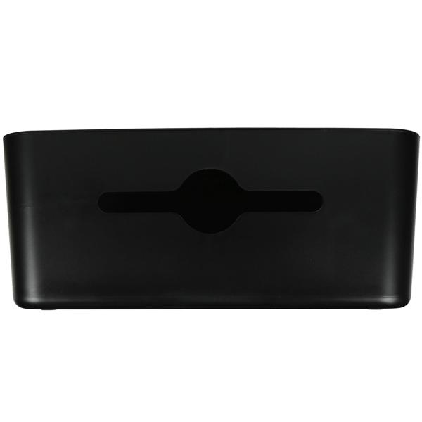 2er-Set Kabelbox Schwarz – Ordnung für Steckdosenleisten & Kabel-Chaos – Inkl. Handy-/Tablethalter & Sicherheitsfunktion – 31x13,5x13cm PP