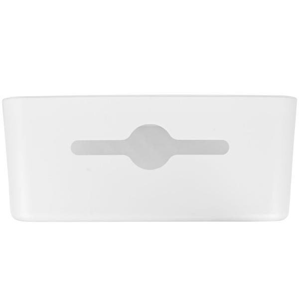 2er-Set Kabelbox mit Deckel - Ordnung für Schreibtisch & Wohnzimmer - Tablet- & Handyhalterung - 31x13,5x13cm, Weiss, PP - Sicher für Kinder