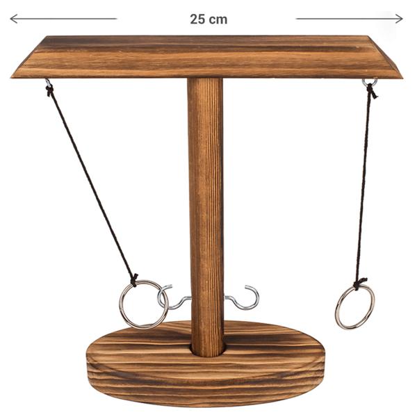 Ringwurf-Trinkspiel aus Echtholz, mit 2 Shotgläsern – Hochwertiges Hakenspiel für gesellige Abende, stilvolles Design, Ring Toss Hook Battle Game