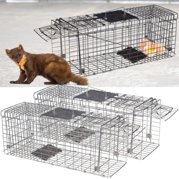 2er-Set Robuste Marder Lebendfalle (66x26x23cm) aus Metall – Mit Tragegriff & Beissschutz – Sicherer Fang ohne Verletzungen für Mensch und Tier