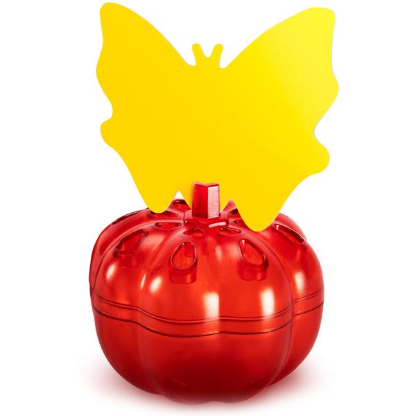 Effektive Obstfliegenfalle, 4 Stück, Apfeldesign, Rot – Stilvolle Fruchtfliegenfalle zur Bekämpfung von Frucht- & Obstfliegen