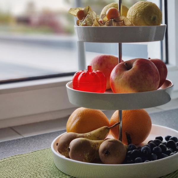 Effektive Obstfliegenfalle, 4 Stück, Apfeldesign, Rot – Stilvolle Fruchtfliegenfalle zur Bekämpfung von Frucht- & Obstfliegen