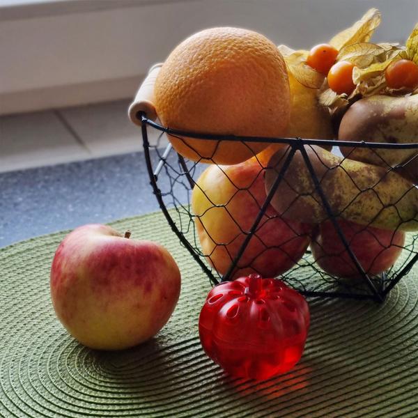 Effektive Obstfliegenfalle, 4 Stück, Apfeldesign, Rot – Stilvolle Fruchtfliegenfalle zur Bekämpfung von Frucht- & Obstfliegen