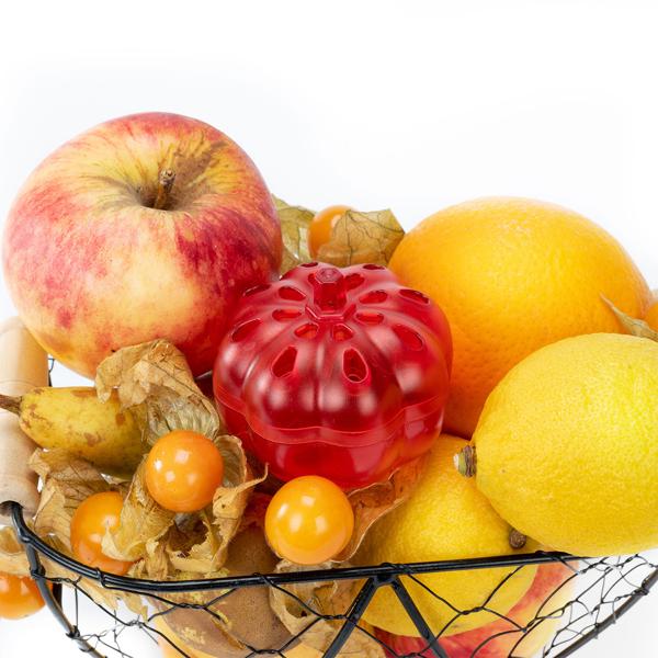 Effektive Obstfliegenfalle, 4 Stück, Apfeldesign, Rot – Stilvolle Fruchtfliegenfalle zur Bekämpfung von Frucht- & Obstfliegen