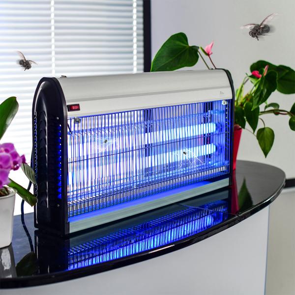 Profi UV-Insektenvernichter, 45W, 2 UV-Röhren: Bis 150m², chemiefrei, Stellen/Hängen, für insektenfreie Bereiche, leistungsstark und sicher