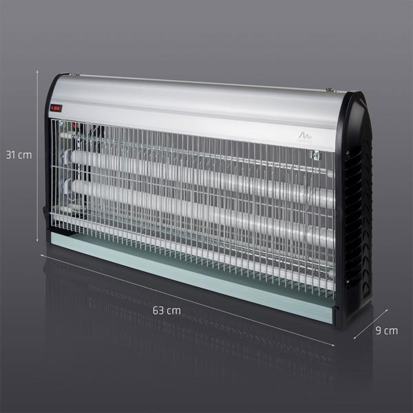 Profi UV-Insektenvernichter, 45W, 2 UV-Röhren: Bis 150m², chemiefrei, Stellen/Hängen, für insektenfreie Bereiche, leistungsstark und sicher