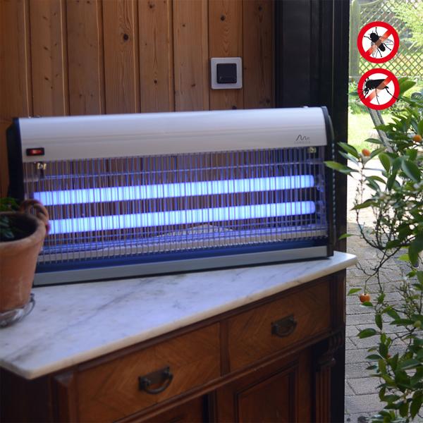 Profi UV-Insektenvernichter, 45W, 2 UV-Röhren: Bis 150m², chemiefrei, Stellen/Hängen, für insektenfreie Bereiche, leistungsstark und sicher