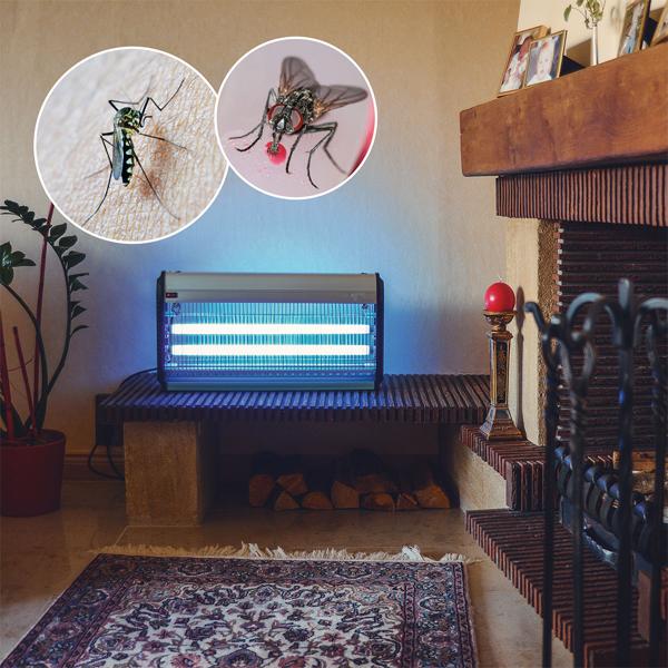 Profi UV-Insektenvernichter, 45W, 2 UV-Röhren: Bis 150m², chemiefrei, Stellen/Hängen, für insektenfreie Bereiche, leistungsstark und sicher