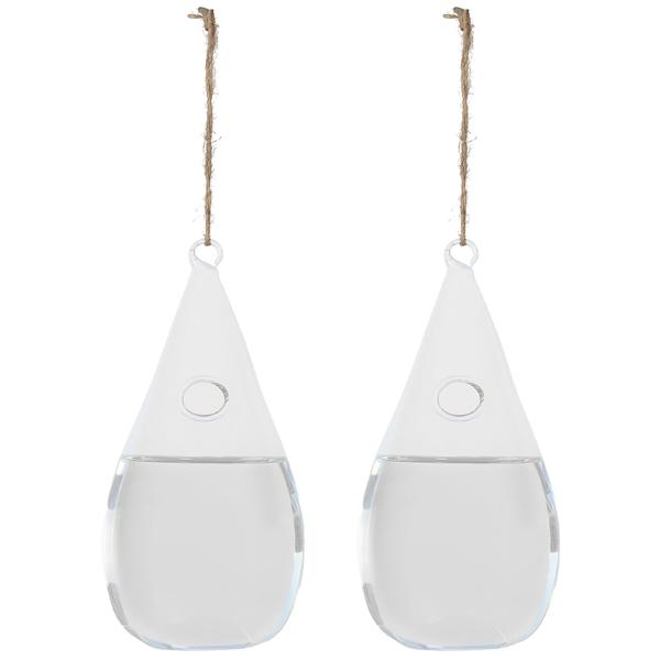 2er-Set Insektenabwehr Glas Tropfenform - Schutz vor Fliegen & Wespen - umweltfreundlich, chemiefrei, Spiegeleffekt - 10x20cm - ideal für Fenster/Türen, tierfreundlich