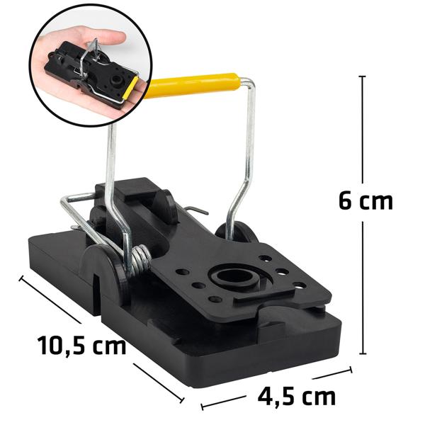 4er-Set Mausefallen aus robustem Kunststoff - Effektive Schlagfalle für Innen- & Aussenbereich - Wiederverwendbar, hygienisch & leicht zu reinigen